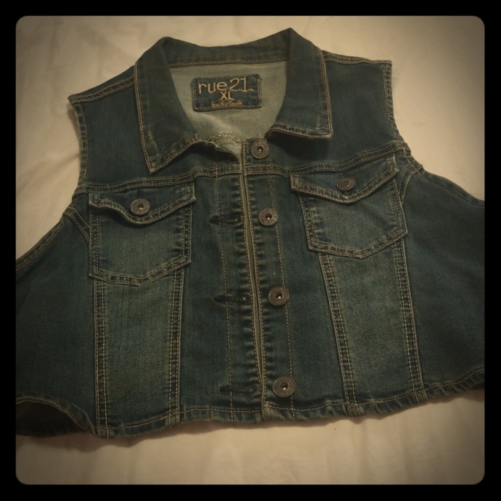 Dark Tint Jean Vest Jacket